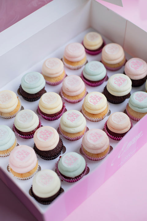 Colored mini cupcakes with logo/photo (Box 24 pcs.) 