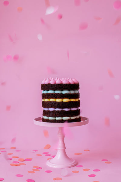Dark Chocolate Rainbow Cake