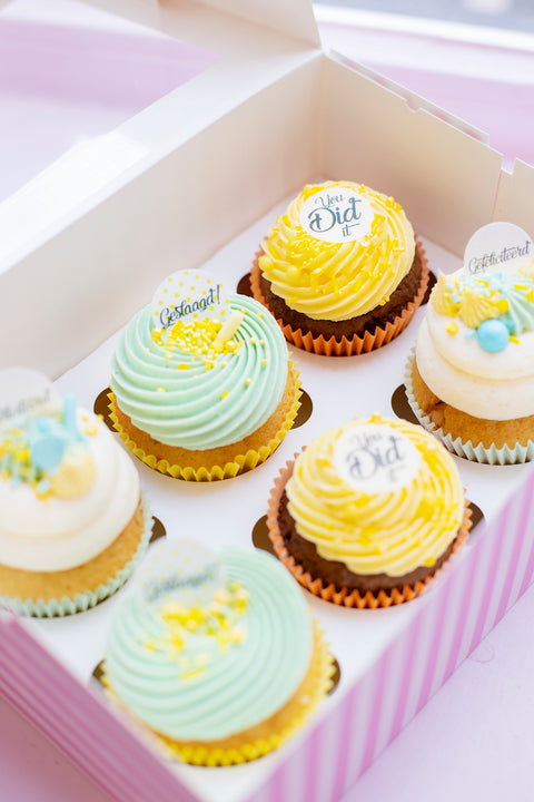 Geslaagd cupcake box (6st.)
