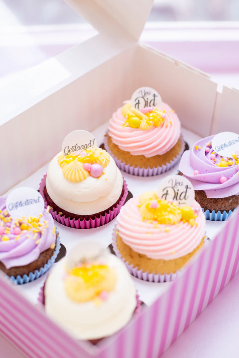 Geslaagd cupcake box (6st.)
